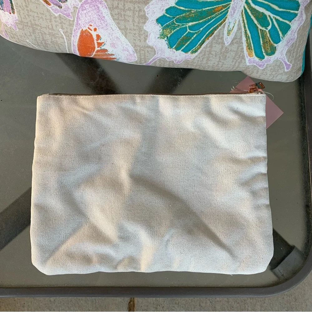 Mrs. Rose Gold Beaded Makeup Bag